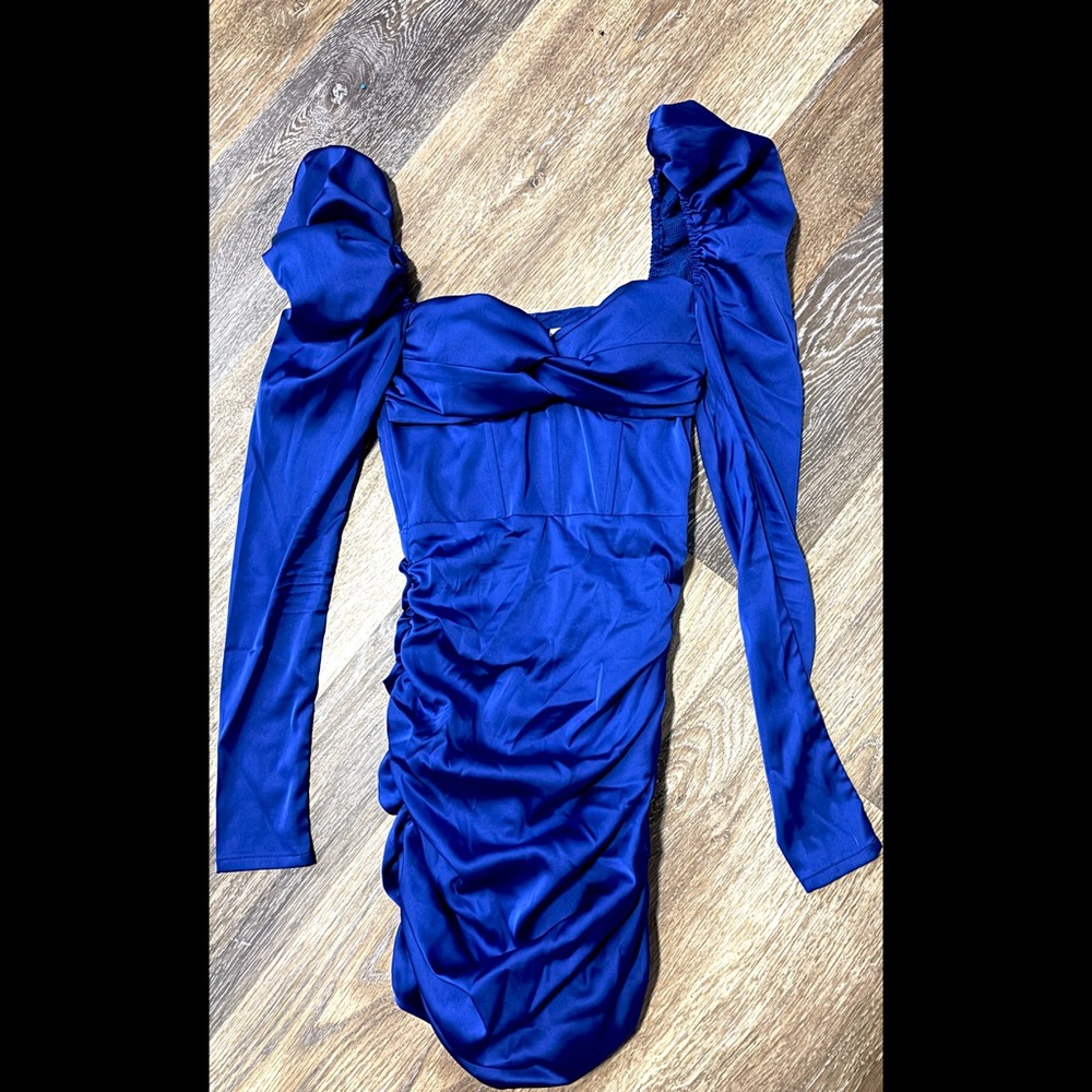 Oh Polly / Satin Blue Dress